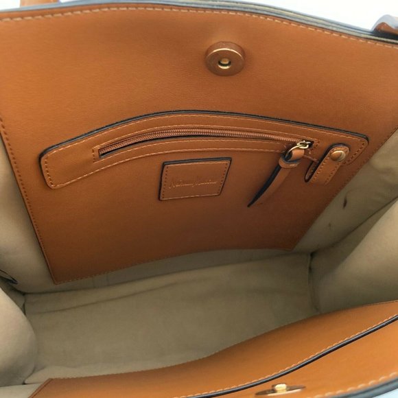 🌷  Neiman Marcus Tote Bag Blue Black colorblock - Picture 3 of 12